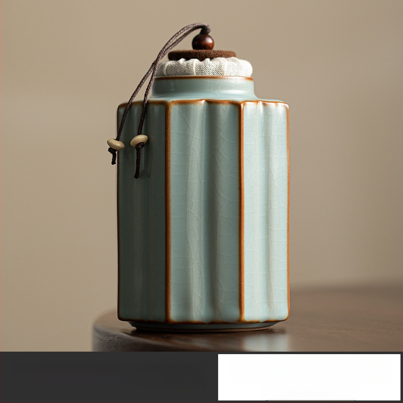 Βάζο τσαγιού Dehua Ru κεραμικό βάζο τσαγιού σφραγισμένο οικιακό κινέζικο φορητό βάζο αποθήκευσης τσαγιού