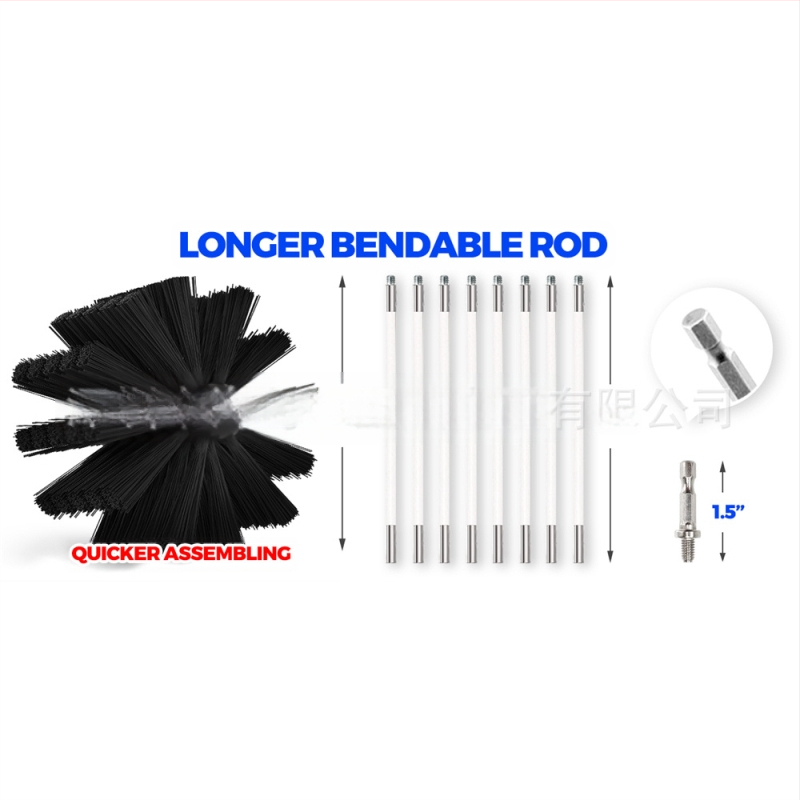 Kit de curățare a ventilației pentru uscător de coș de fum flexibil cu perie de găurit electric și accesorii pentru găurit