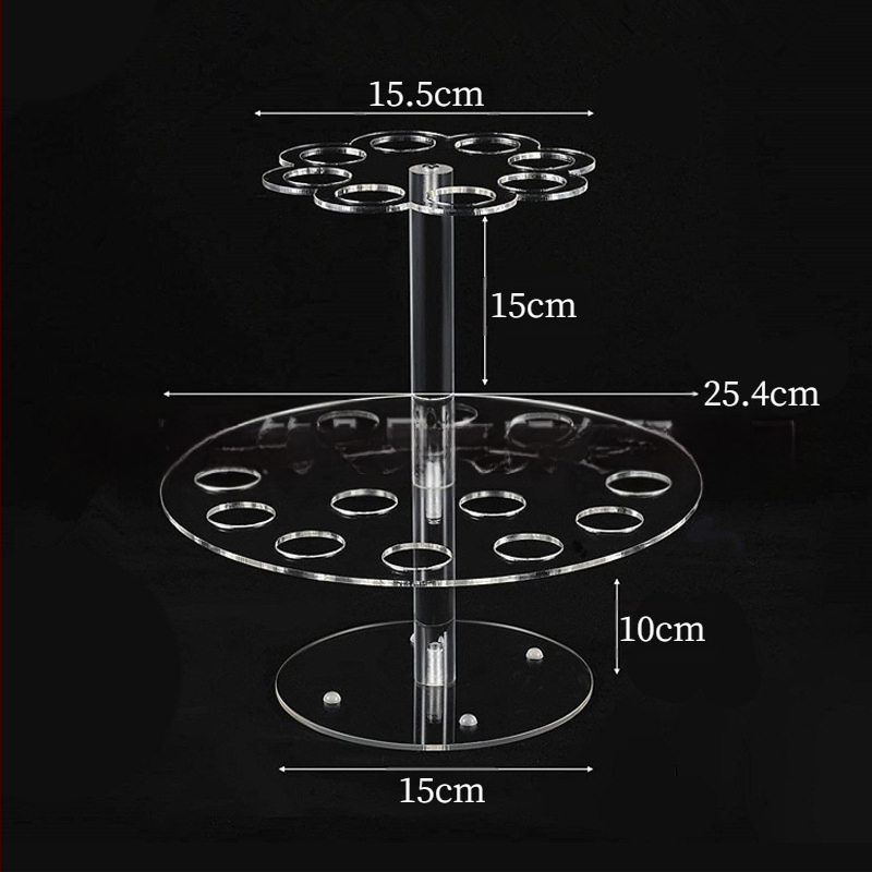24 lyukú dupla rétegű akril fagylalttogás kúpos tojástekercs-tartó ropogós sushi tekercs tartó pattogatott kukorica kijelző állvány