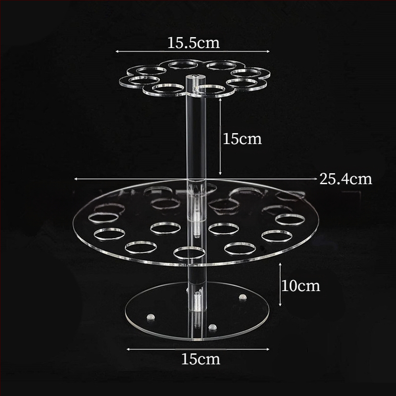 24 lyukú dupla rétegű akril fagylalttogás kúpos tojástekercs-tartó ropogós sushi tekercs tartó pattogatott kukorica kijelző állvány