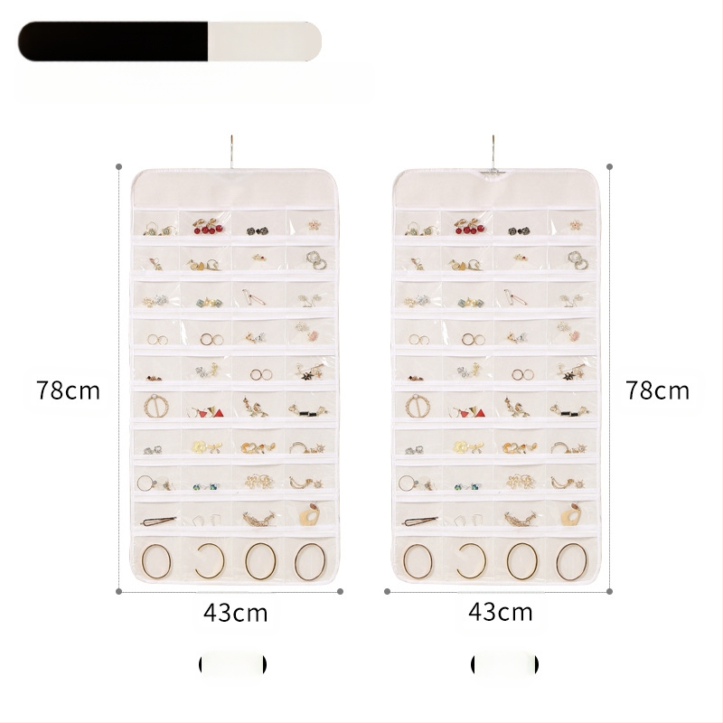 Laikymo krepšys, skirtas papuošalams, pakabinamas tinklelis, 80 dalių dvipusis papuošalų laikymas, maži auskarai, pakabinamas krepšys objektams, krepšys