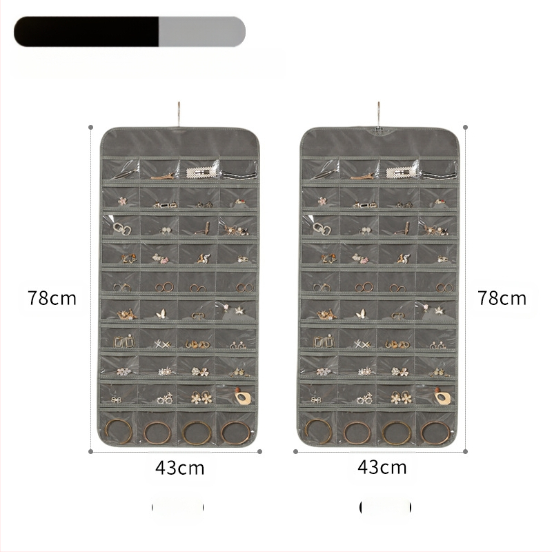 Laikymo krepšys, skirtas papuošalams, pakabinamas tinklelis, 80 dalių dvipusis papuošalų laikymas, maži auskarai, pakabinamas krepšys objektams, krepšys