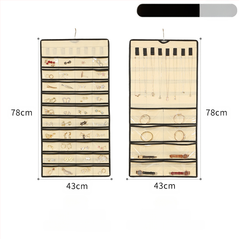 Laikymo krepšys, skirtas papuošalams, pakabinamas tinklelis, 80 dalių dvipusis papuošalų laikymas, maži auskarai, pakabinamas krepšys objektams, krepšys