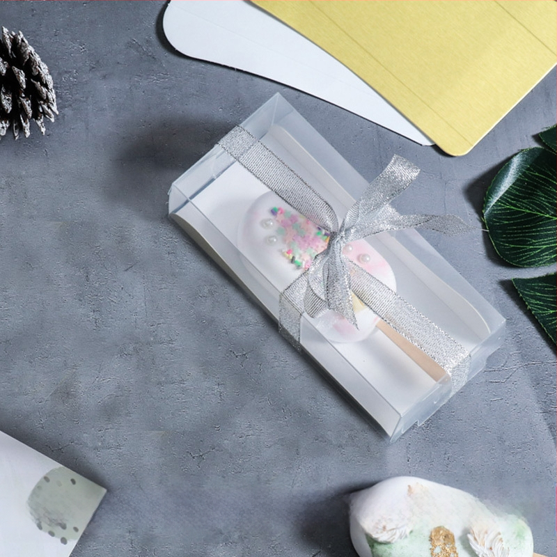 Jäätisepulga pulgakommi läbipaistev koogipakendkarp mousse väike Western Pointi karp kommišokolaadi pakendkarp 50 komplekti