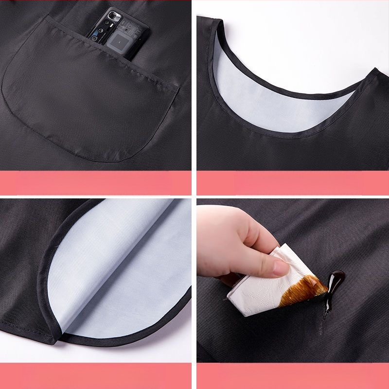 Trąšų liemenės prijuostė, atspari vandeniui ir aliejui, moteriški, trumpi, lengvi darbo drabužiai virtuvei, atsparūs purvui