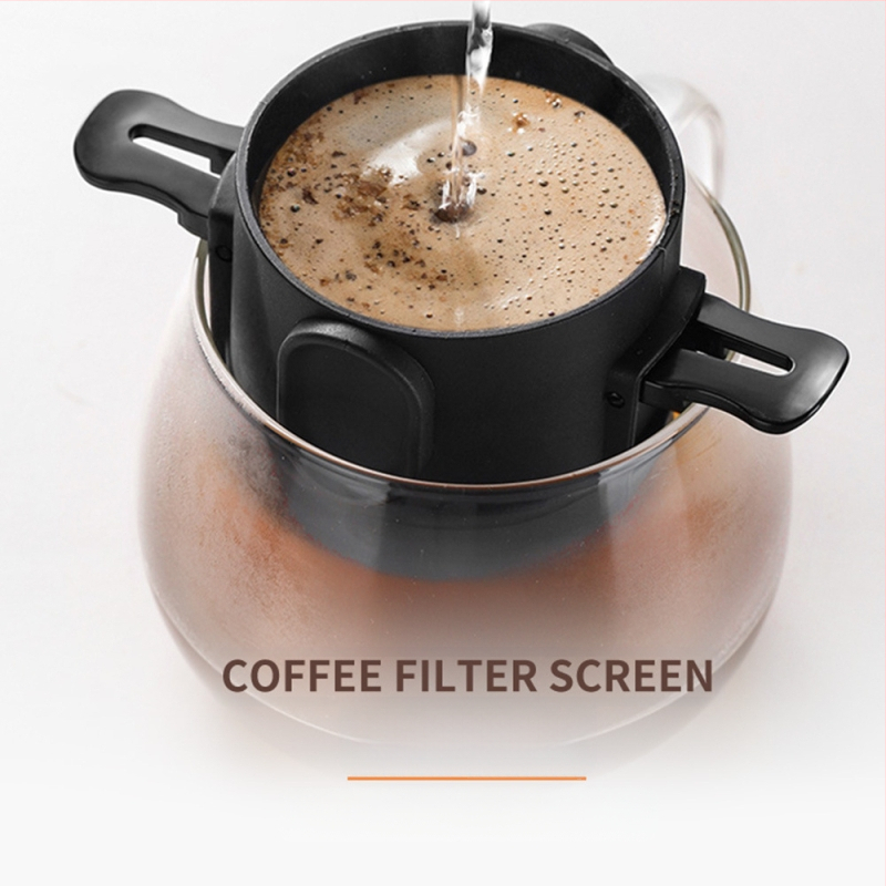 Namų ir komercinės paskirties nerūdijančio plieno kavos filtras, pakabinamas ausų lašelinis, dvigubo sluoksnio sulankstomas tinklelio piltuvėlis, nemokamas filtro popieriaus filtras