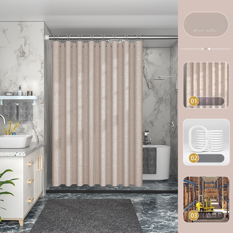 Piiriülene tehase otsetarne 230g paksendatud linasest imitatsiooniga dušikardin, veekindel ja hallituskindel dušikardin, polüesterriidest, vannitoa jaoks valmis laos