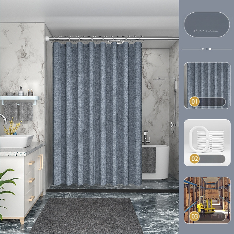 Piiriülene tehase otsetarne 230g paksendatud linasest imitatsiooniga dušikardin, veekindel ja hallituskindel dušikardin, polüesterriidest, vannitoa jaoks valmis laos