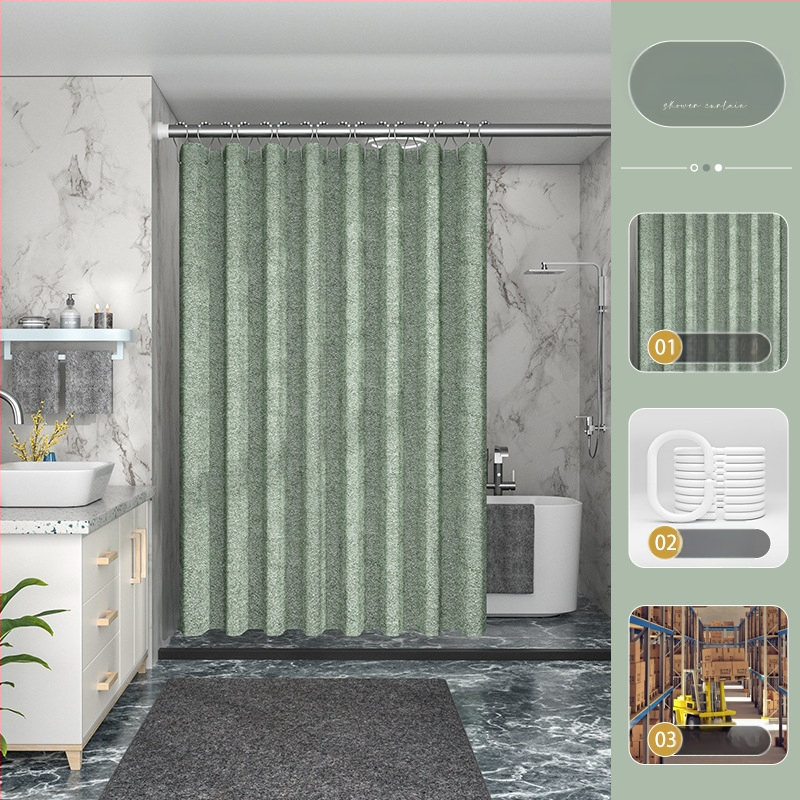 Piiriülene tehase otsetarne 230g paksendatud linasest imitatsiooniga dušikardin, veekindel ja hallituskindel dušikardin, polüesterriidest, vannitoa jaoks valmis laos