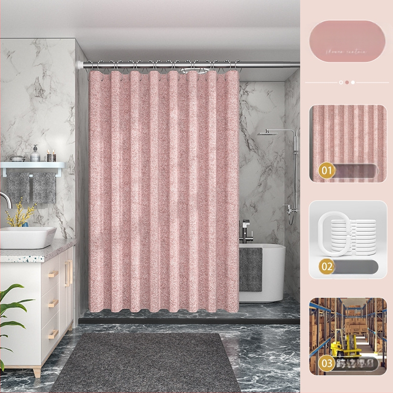 Piiriülene tehase otsetarne 230g paksendatud linasest imitatsiooniga dušikardin, veekindel ja hallituskindel dušikardin, polüesterriidest, vannitoa jaoks valmis laos