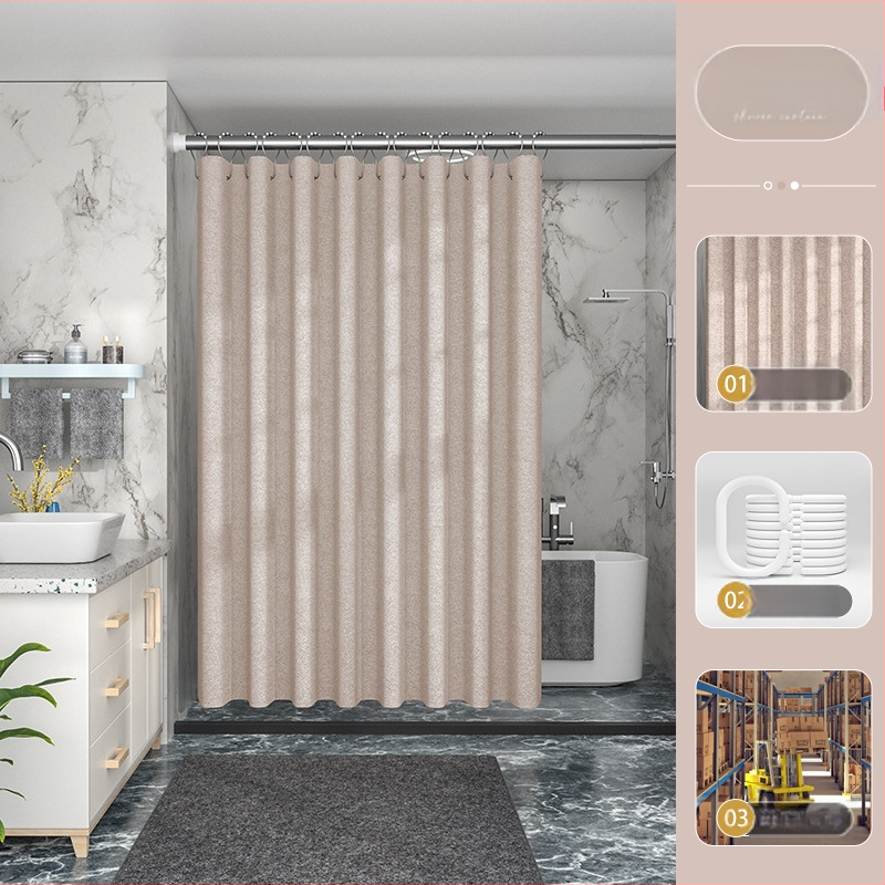 Piiriülene tehase otsetarne 230g paksendatud linasest imitatsiooniga dušikardin, veekindel ja hallituskindel dušikardin, polüesterriidest, vannitoa jaoks valmis laos