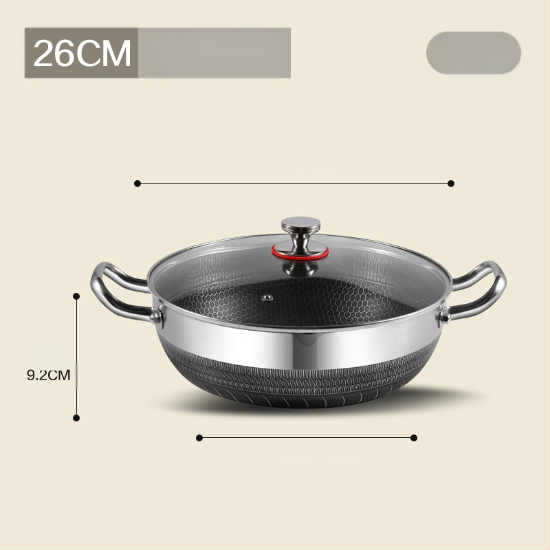 316 kolmekihiline terasest roostevabast terasest supipott, kuum pott, keedupott, kaheotstarbeline keedupott, köögipott, mittenakkuv pott, aurutav supipott