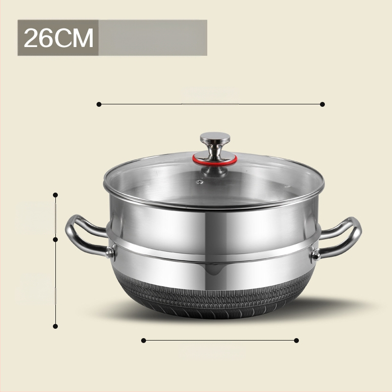 316 kolmekihiline terasest roostevabast terasest supipott, kuum pott, keedupott, kaheotstarbeline keedupott, köögipott, mittenakkuv pott, aurutav supipott