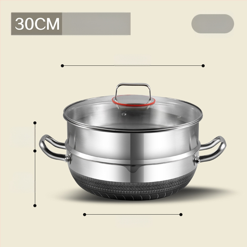 316 kolmekihiline terasest roostevabast terasest supipott, kuum pott, keedupott, kaheotstarbeline keedupott, köögipott, mittenakkuv pott, aurutav supipott