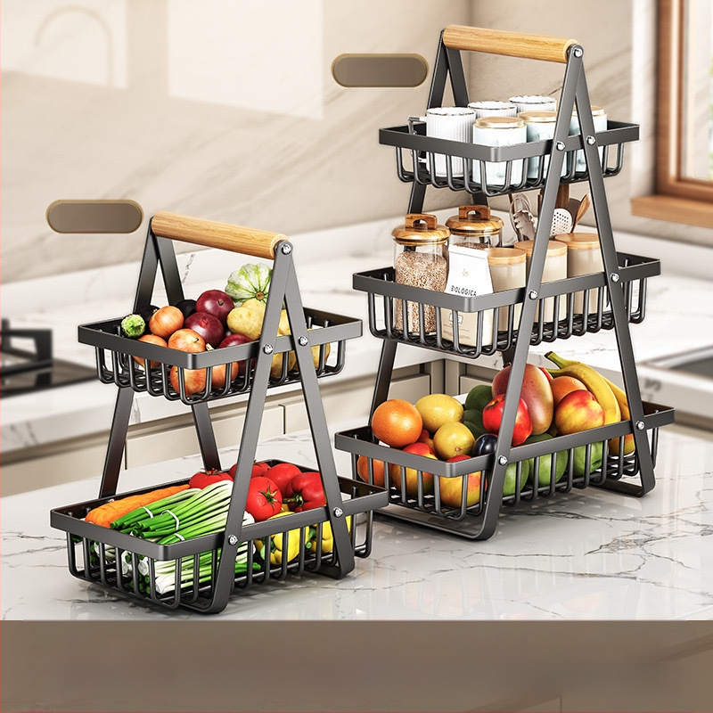 Išskirtinis „CrossBorder“ vaisių krepšelis su medine rankena, dvisluoksnis laikymo krepšelis, stalo laikymo krepšelis, užkandžių laikymo krepšelis, nusausinimo krepšelis, vaisių ir daržovių krepšelis