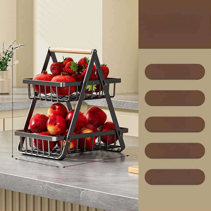 Išskirtinis „CrossBorder“ vaisių krepšelis su medine rankena, dvisluoksnis laikymo krepšelis, stalo laikymo krepšelis, užkandžių laikymo krepšelis, nusausinimo krepšelis, vaisių ir daržovių krepšelis