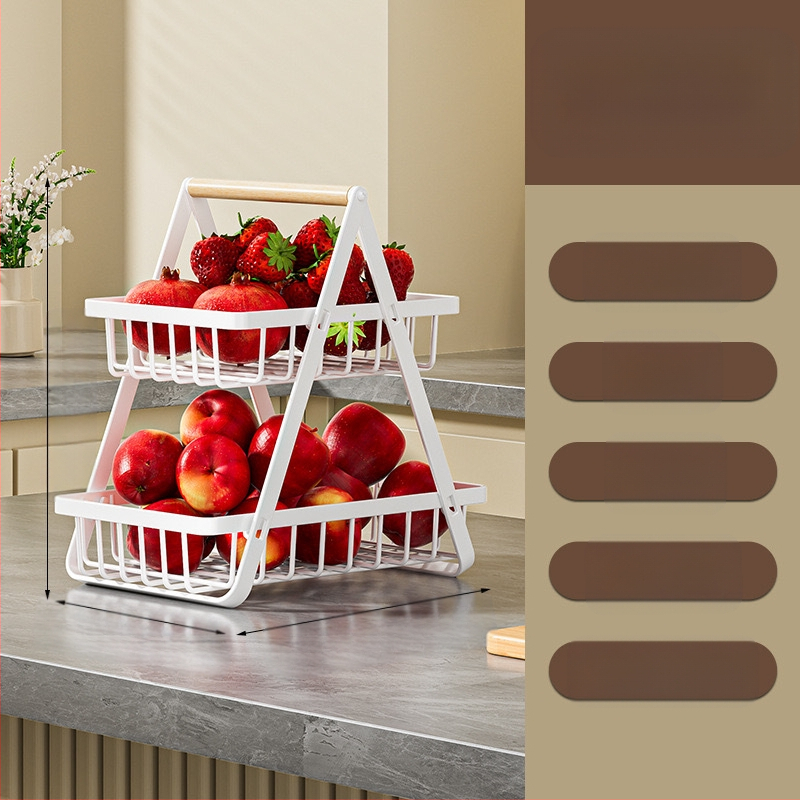 Išskirtinis „CrossBorder“ vaisių krepšelis su medine rankena, dvisluoksnis laikymo krepšelis, stalo laikymo krepšelis, užkandžių laikymo krepšelis, nusausinimo krepšelis, vaisių ir daržovių krepšelis