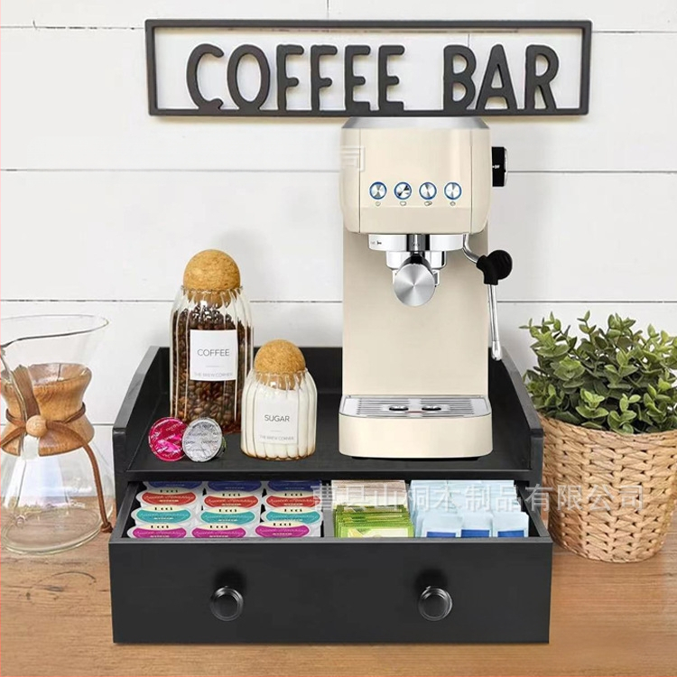 [drop Shipping] Fa kávékapszula tartó fiókkal, kávéállomás-rendezővel, kávéfőző állvány kiegészítőkkel