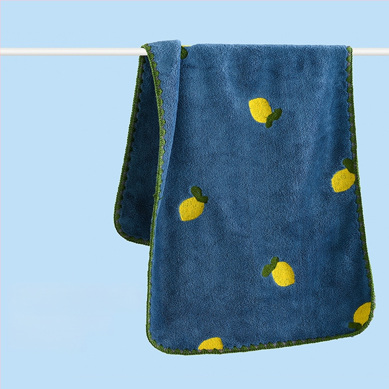 Animacinių filmukų siuvinėtas koralų vilnos rankšluostis, didmeninė prekyba vaisių siuvinėjimu, sugeriantis, sutirštintas veido rankšluostis suaugusiems, greitai džiūstantis veido rankšluostis