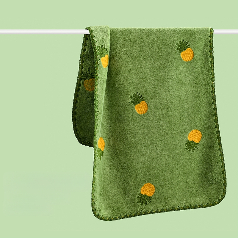 Animacinių filmukų siuvinėtas koralų vilnos rankšluostis, didmeninė prekyba vaisių siuvinėjimu, sugeriantis, sutirštintas veido rankšluostis suaugusiems, greitai džiūstantis veido rankšluostis