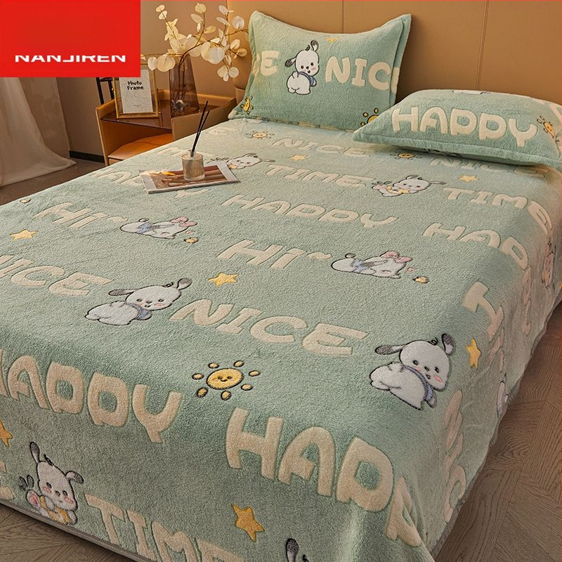 Чаршаф от полар Nanjiren Snowflake, подплатен с полар, удебелен коралов полар, одеяло Milk Faleirong, калъф за одеяло за диван