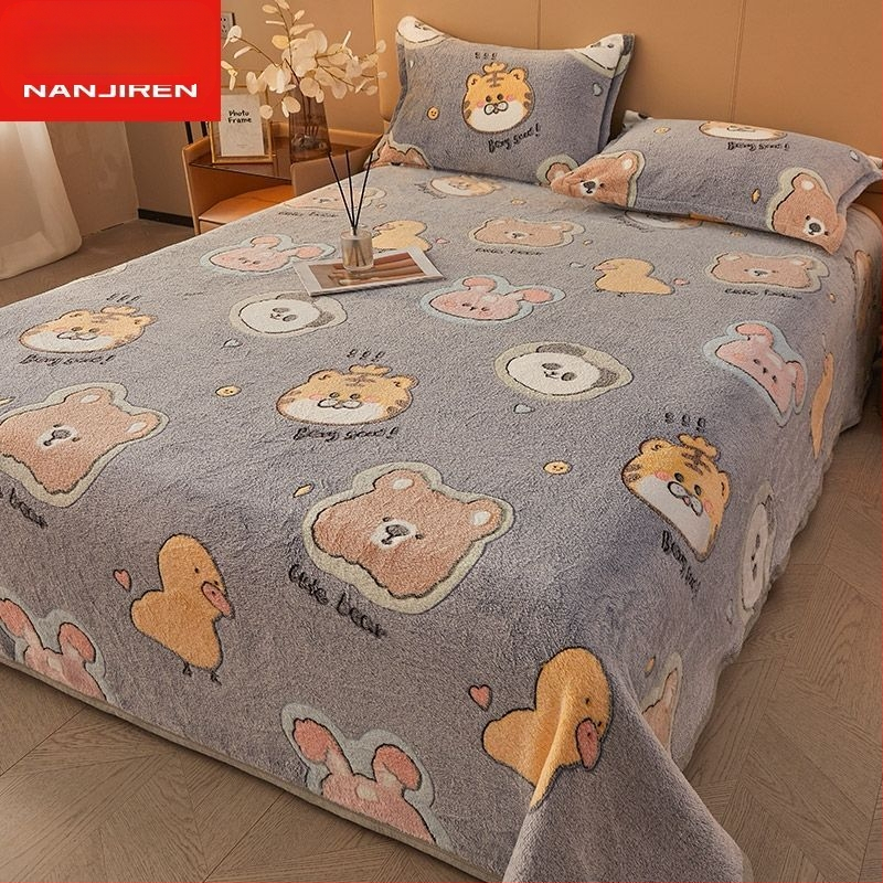 Чаршаф от полар Nanjiren Snowflake, подплатен с полар, удебелен коралов полар, одеяло Milk Faleirong, калъф за одеяло за диван