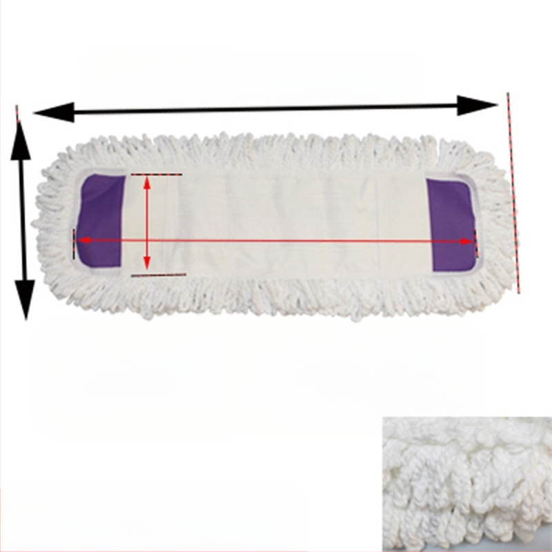 Zamjenska krpa za mop s ravnom krpom, navlaka za mop od 65 cm, pamučni konac, upija prašinu, glava za guranje, lijena glava krpe za mop