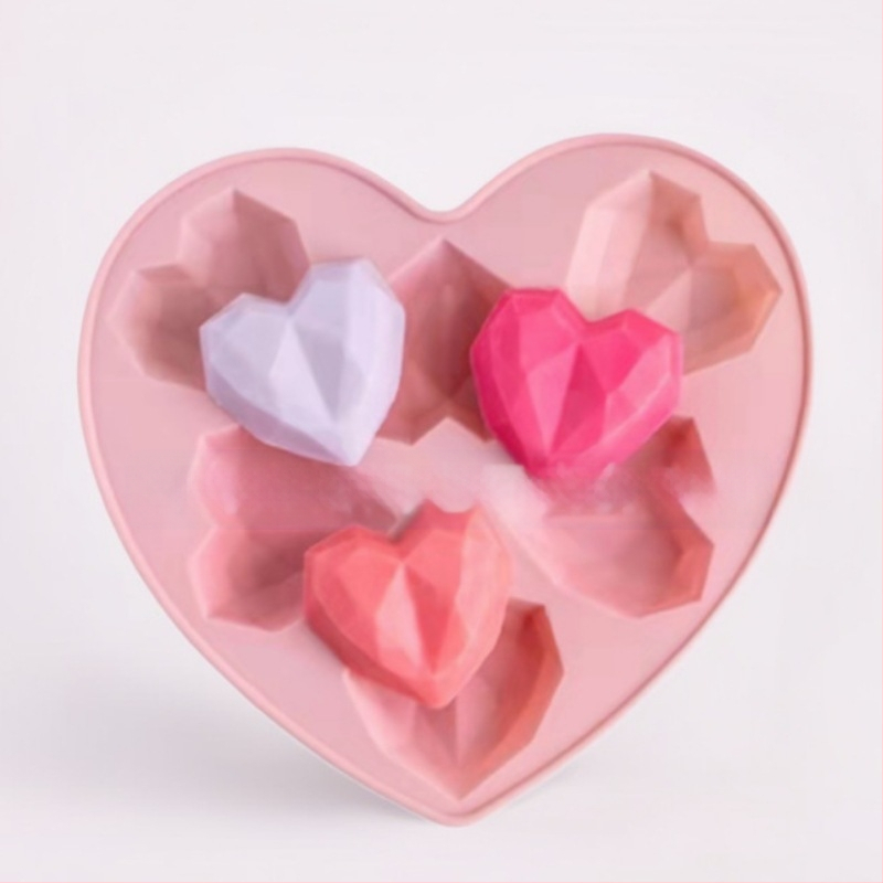 Szilikon tortaforma 6 egymást követő sztereó kis szív DIY aromaterápiás gipsz ragasztóforma sütőeszközök