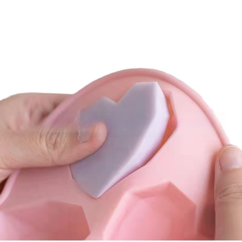 Szilikon tortaforma 6 egymást követő sztereó kis szív DIY aromaterápiás gipsz ragasztóforma sütőeszközök