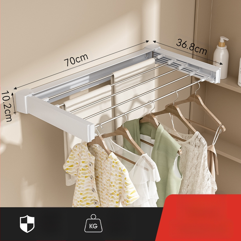 Fürdőszobai láthatatlan ruhaszárító állvány Beltéri erkély Kiugró ablak Összecsukható falra szerelhető teleszkópos törölközőtartó Ruhaszárító műtárgy