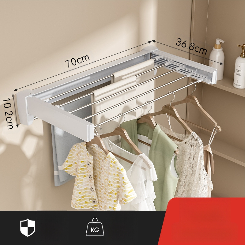 Fürdőszobai láthatatlan ruhaszárító állvány Beltéri erkély Kiugró ablak Összecsukható falra szerelhető teleszkópos törölközőtartó Ruhaszárító műtárgy