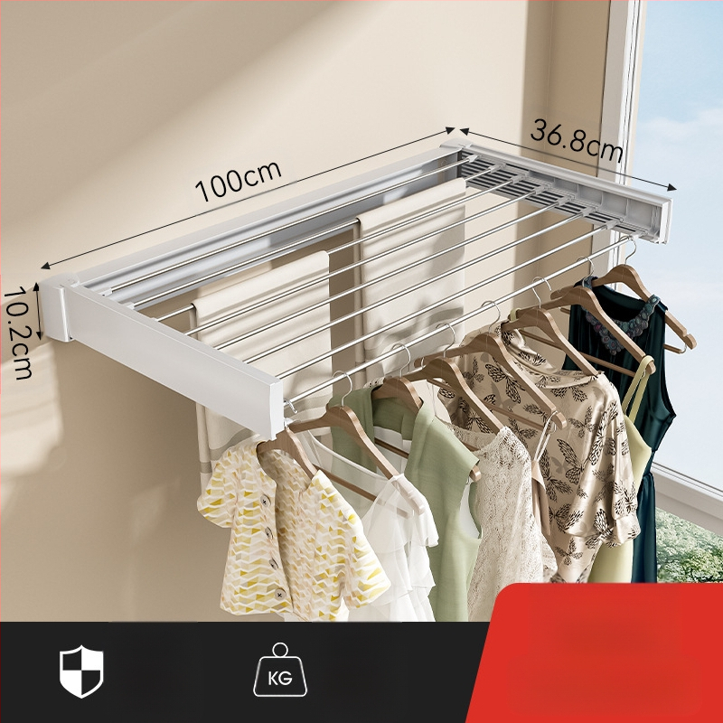 Fürdőszobai láthatatlan ruhaszárító állvány Beltéri erkély Kiugró ablak Összecsukható falra szerelhető teleszkópos törölközőtartó Ruhaszárító műtárgy
