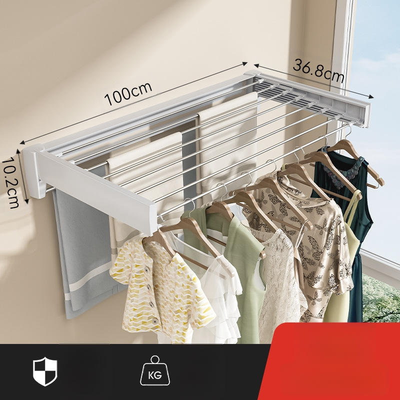 Fürdőszobai láthatatlan ruhaszárító állvány Beltéri erkély Kiugró ablak Összecsukható falra szerelhető teleszkópos törölközőtartó Ruhaszárító műtárgy