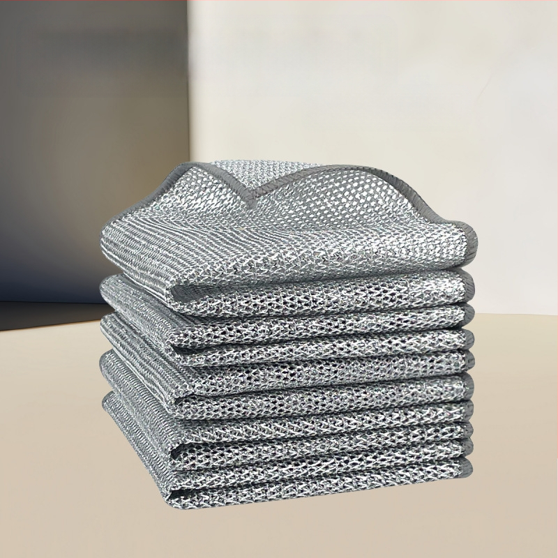 Terastraadist pall, terastraadist nõudepesulapp, köögipuhastuslapp, spetsiaalne hõbedane traat, õlivaba hari, panni nõudepesurätik