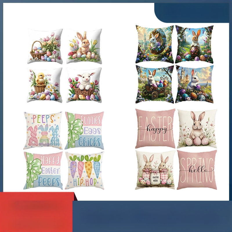 Határokon átnyúló otthoni északi húsvéti nyuszi párnahuzat kanapépárna éjjeli párnahuzat lenvászon párnahuzat nagykereskedelem