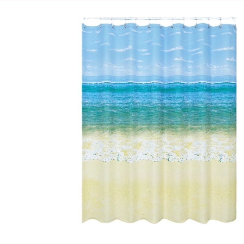 Piiriülene marmormustriga dušikardin veekindel ja hallituskindel vannitoa perforeerimata tualeti vaheseina kardin