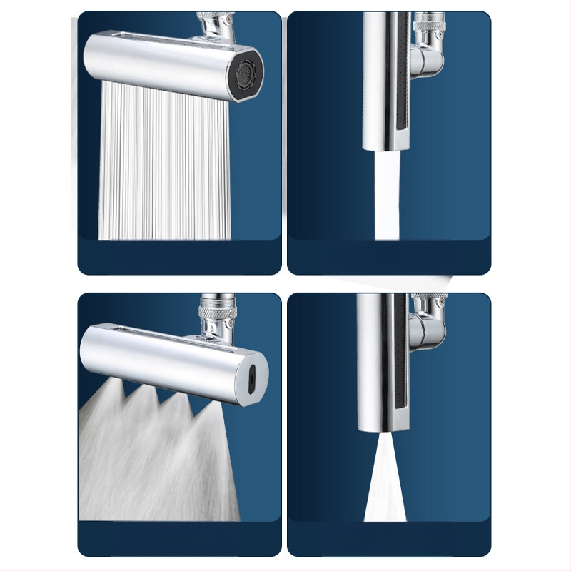 Virtuves trauku mazgāšanas jaucējkrāns, universāls pagarinātājs, lietus, četru ātrumu, pagriežams, spiediena, šļakatu necaurlaidīgs, artefakts