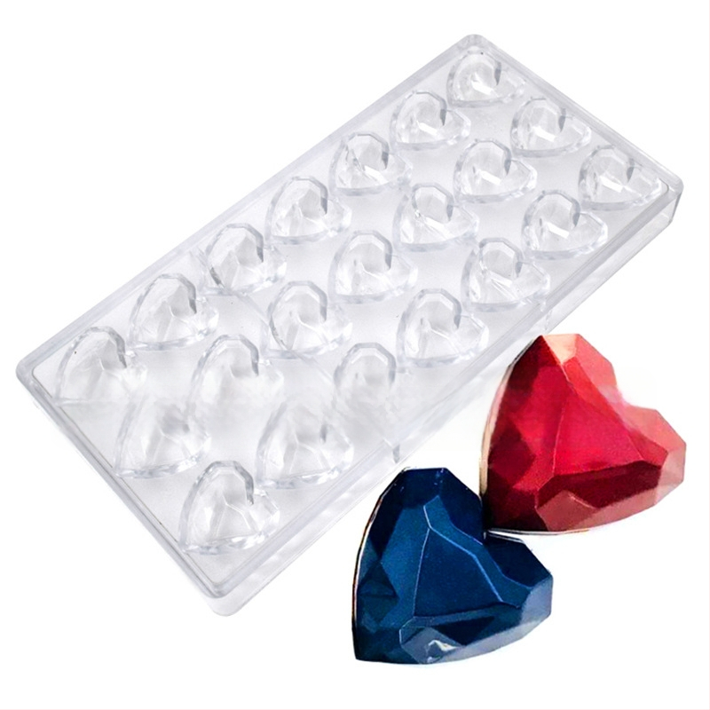 Meilės deimanto šokolado formelė plastikinė deimanto širdies šokoladinių saldainių kepimo torto forma
