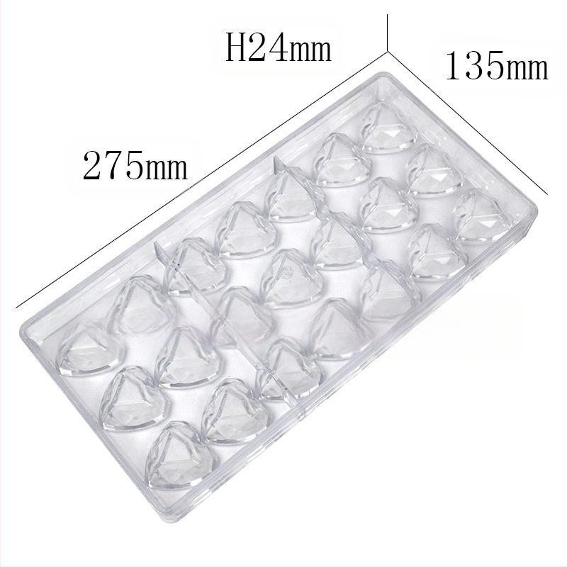 Meilės deimanto šokolado formelė plastikinė deimanto širdies šokoladinių saldainių kepimo torto forma