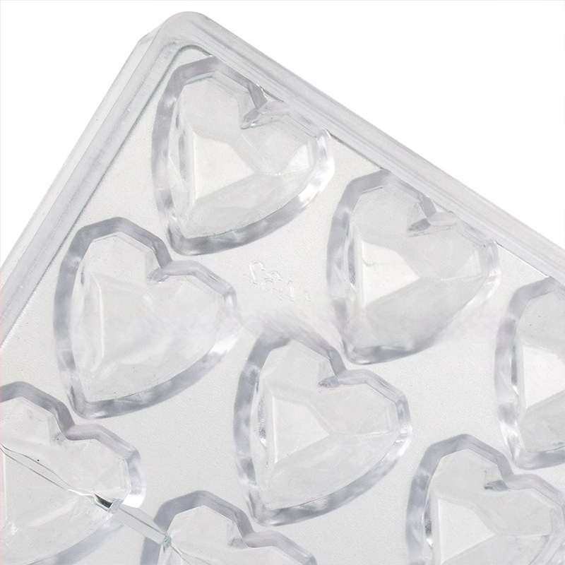 Meilės deimanto šokolado formelė plastikinė deimanto širdies šokoladinių saldainių kepimo torto forma