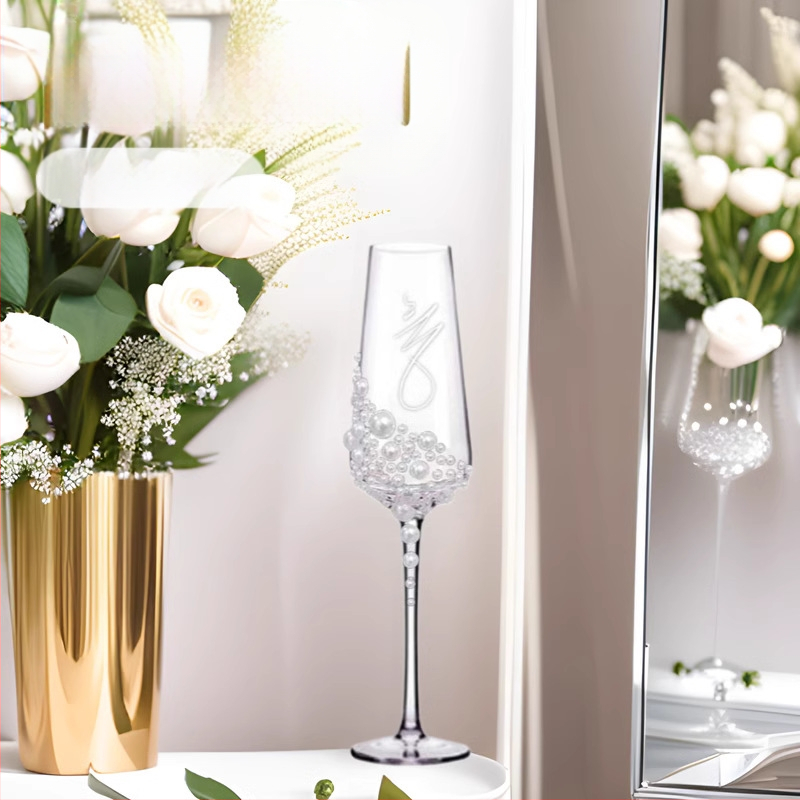 Piiriülene pärlmutterstiilis šampanjaklaas, luksuslik röstsaiaklaas, Instagrami stiilis kõrge väärtusega veiniklaas, majapidamiskokteiliklaas