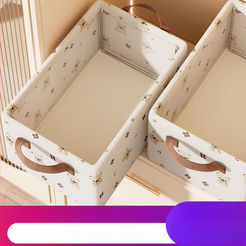 Szövetből készült aranyos medve acélvázas tárolódoboz háztartási ruhásszekrény fiókos típusú összecsukható szervező dobozos ruhák tárolódoboz