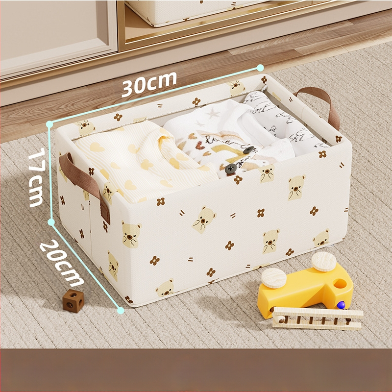 Szövetből készült aranyos medve acélvázas tárolódoboz háztartási ruhásszekrény fiókos típusú összecsukható szervező dobozos ruhák tárolódoboz