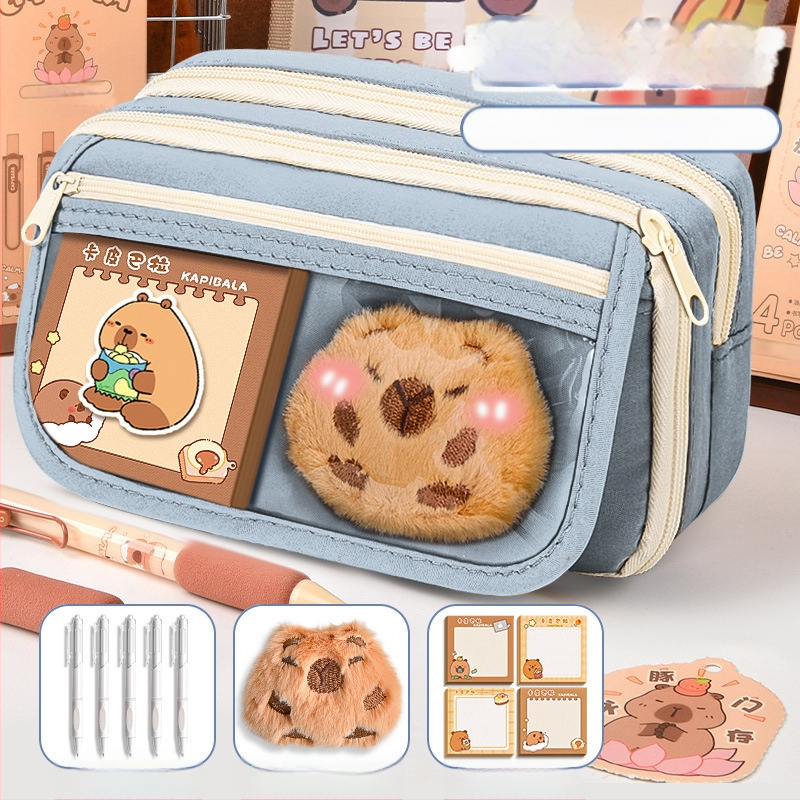 Калъф за моливи Capi Bar за жени с висока стойност Yan, голям капацитет, чанта за канцеларски материали за начално училище, чанта за моливи за деца в гимназията и момчета