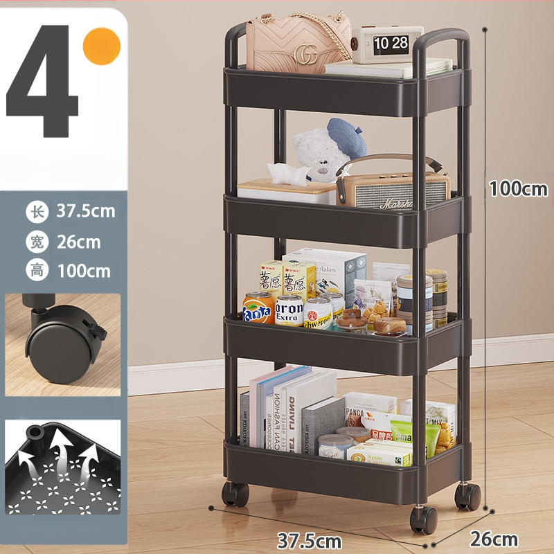 Kosártartó állvány Padlón álló konyhai fürdőszobai mobil uzsonnás állvány fürdőszobai többrétegű hálószobai éjjeli tároló állvány