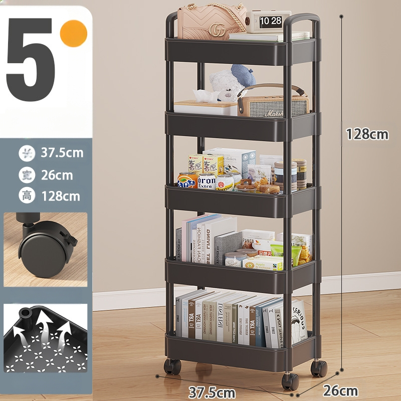 Kosártartó állvány Padlón álló konyhai fürdőszobai mobil uzsonnás állvány fürdőszobai többrétegű hálószobai éjjeli tároló állvány