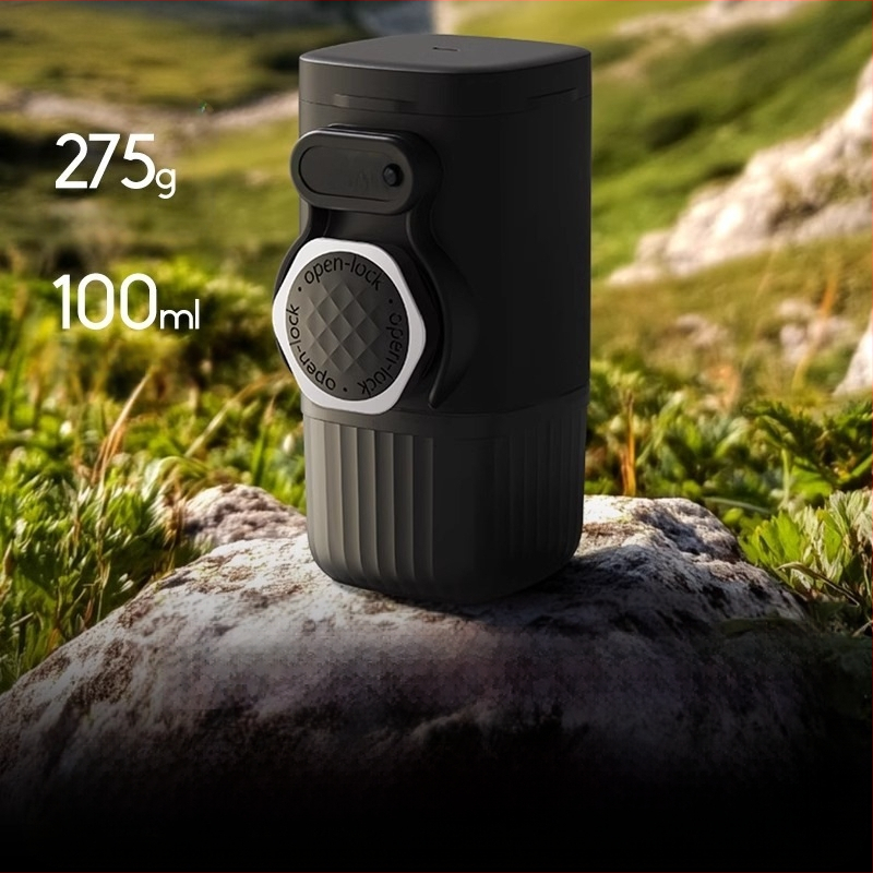 Rankomis presuotas kavos aparatas, pusiau automatinis, pneumatinis, nešiojamas, lauko kelionių kavos aparatas.