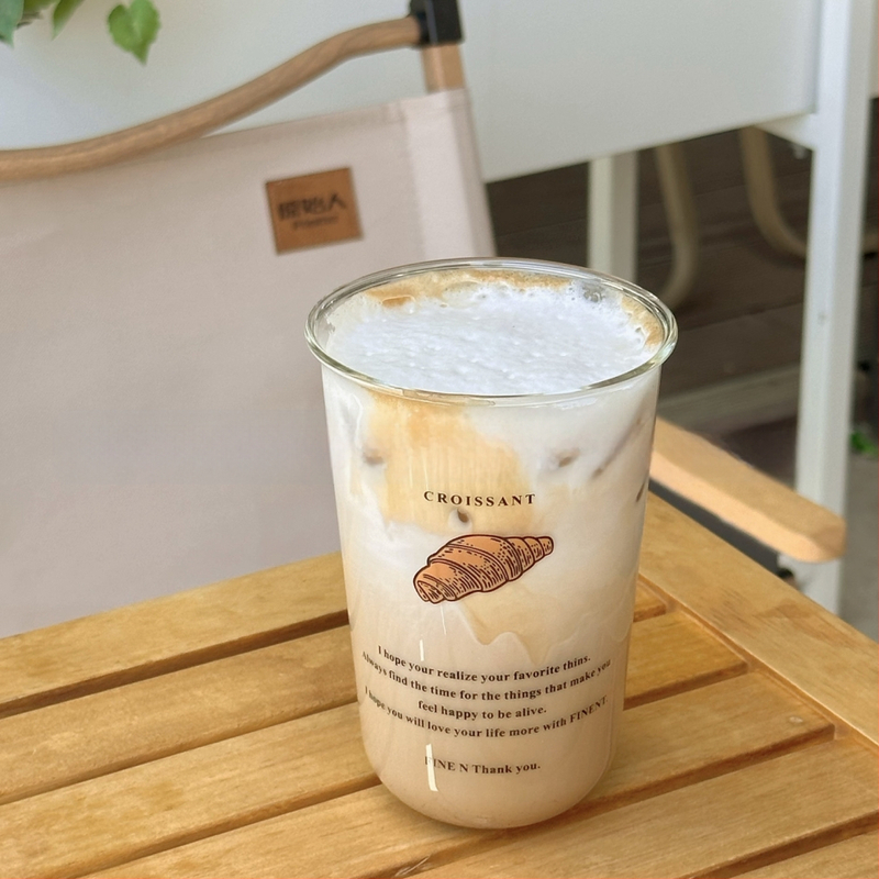 Kreativna staklena šalica u obliku roga, visoko borosilikatna, otporna na toplinu, vrhunska šalica za piće, šalica za kavu, šalica za sok, šalica za mlijeko