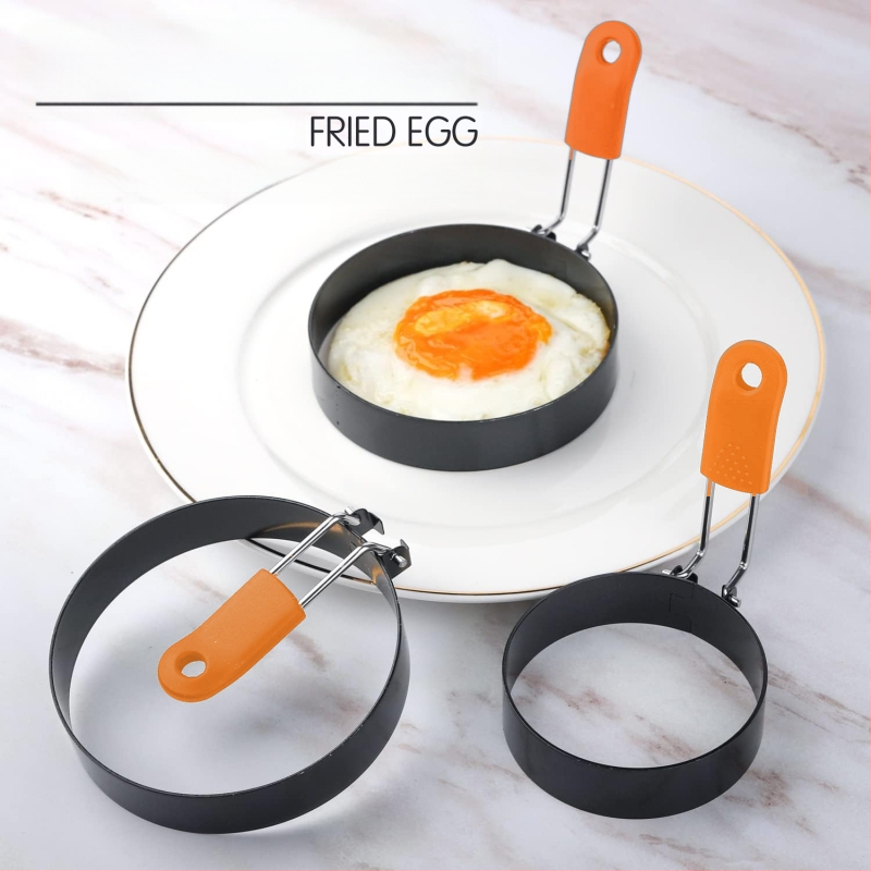 sandėlyje nerūdijančio plieno kiaušinių žiedas apvalus nepridegantis kiaušinių omletas nepridegantis omleto formelių rinkinys nepridegantys virtuvės prietaisai