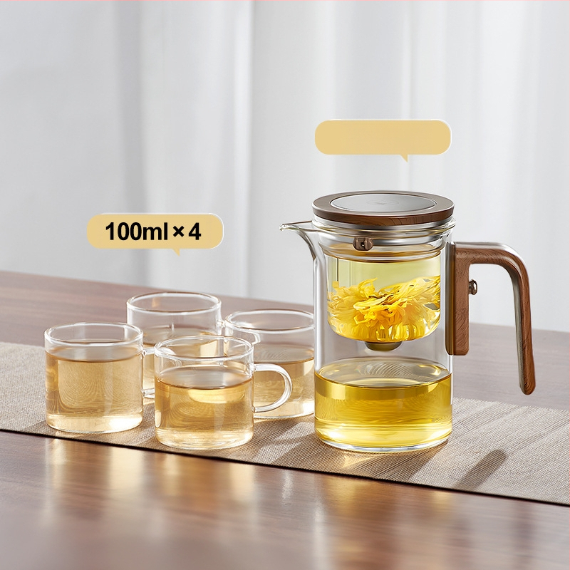 Arbatos kvadratinis strypas Nemokamas arbatinukas Tingų žmonių arbatos rinkinys Arbatos vandens atskyrimo puodelis Stiklinis vandens puodelis Plaukiojantis puodelis